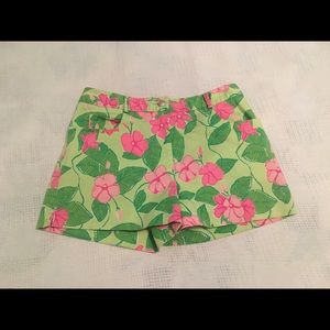 Lilly Pulitzer Green Pink Floral Shorts